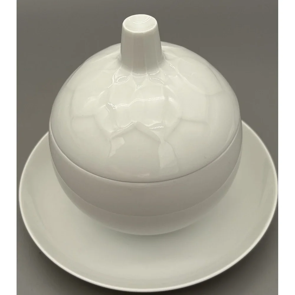 Vintage Rosenthal‎ White Porcelain Lidded Bowl & Plate Made in Germany 6